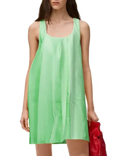 Loewe Women's Pleated Leather Minidress - Green - Size 8 | Thumbnail 3 Loewe Women's Pleated Leather Minidress - Green - Size 8 | Thumbnail 3