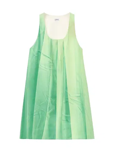 Loewe Women's Pleated Leather Minidress - Green - Size 8 | Thumbnail 1 Loewe Women's Pleated Leather Minidress - Green - Size 8 | Thumbnail 1