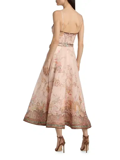 Zimmermann Women's Alchemy Structured Midi-Dress - Pink Paisley | Thumbnail 5 Zimmermann Women's Alchemy Structured Midi-Dress - Pink Paisley | Thumbnail 5
