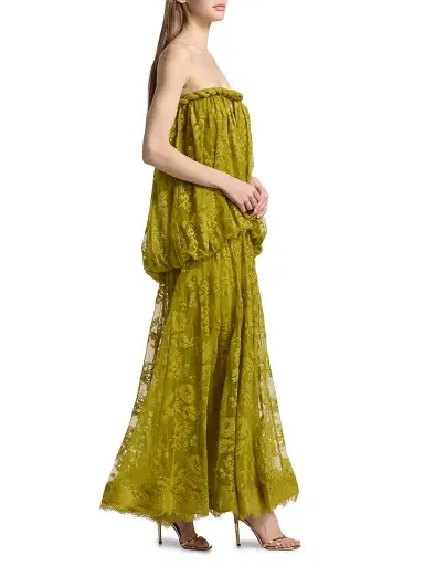 Zimmermann Women's Luna Lace Bandeau Gown - Pistachio | Thumbnail 2 Zimmermann Women's Luna Lace Bandeau Gown - Pistachio | Thumbnail 2