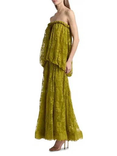 Zimmermann Women's Luna Lace Bandeau Gown - Pistachio | Thumbnail 4 Zimmermann Women's Luna Lace Bandeau Gown - Pistachio | Thumbnail 4