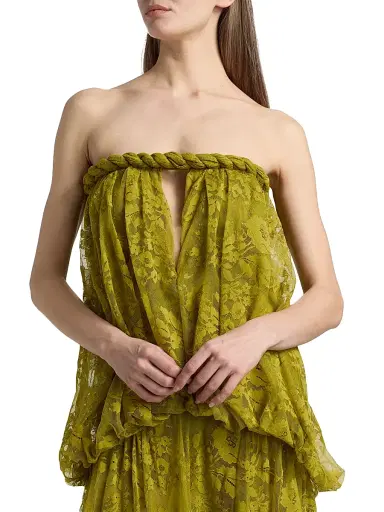 Zimmermann Women's Luna Lace Bandeau Gown - Pistachio | Thumbnail 6 Zimmermann Women's Luna Lace Bandeau Gown - Pistachio | Thumbnail 6