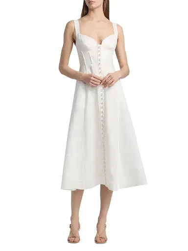 Zimmermann Women's Luna Buttoned Linen Picnic Dress - | Thumbnail 3 Zimmermann Women's Luna Buttoned Linen Picnic Dress - | Thumbnail 3