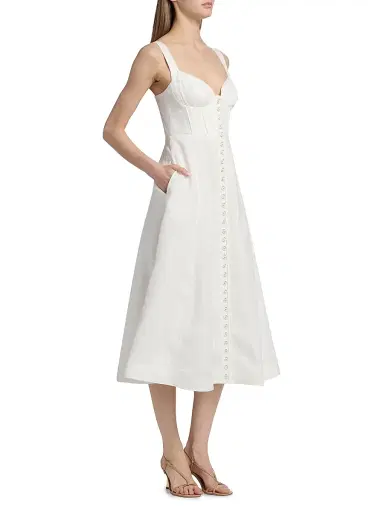 Zimmermann Women's Luna Buttoned Linen Picnic Dress - | Thumbnail 4 Zimmermann Women's Luna Buttoned Linen Picnic Dress - | Thumbnail 4