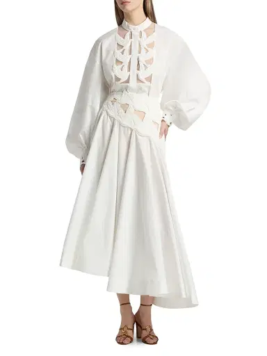 Zimmermann Women's Luna Cut-Out Cotton Blouse - | Thumbnail 2 Zimmermann Women's Luna Cut-Out Cotton Blouse - | Thumbnail 2