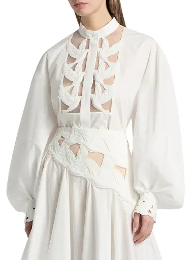 Zimmermann Women's Luna Cut-Out Cotton Blouse - | Thumbnail 3 Zimmermann Women's Luna Cut-Out Cotton Blouse - | Thumbnail 3
