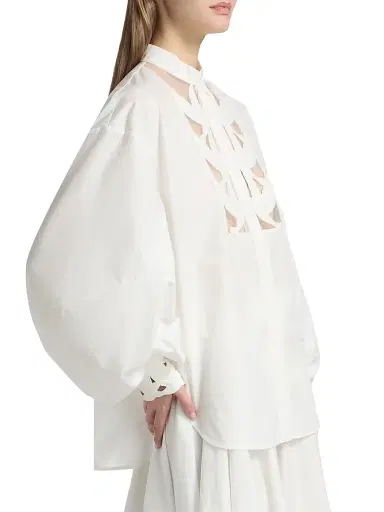Zimmermann Women's Luna Cut-Out Cotton Blouse - | Thumbnail 4 Zimmermann Women's Luna Cut-Out Cotton Blouse - | Thumbnail 4