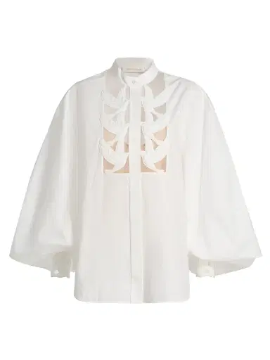 Zimmermann Women's Luna Cut-Out Cotton Blouse - | Thumbnail 1 Zimmermann Women's Luna Cut-Out Cotton Blouse - | Thumbnail 1