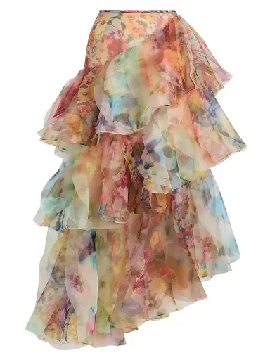 Zimmermann Women's Luna Fanned Maxi Skirt - Spliced Floral | Thumbnail 1 Zimmermann Women's Luna Fanned Maxi Skirt - Spliced Floral | Thumbnail 1