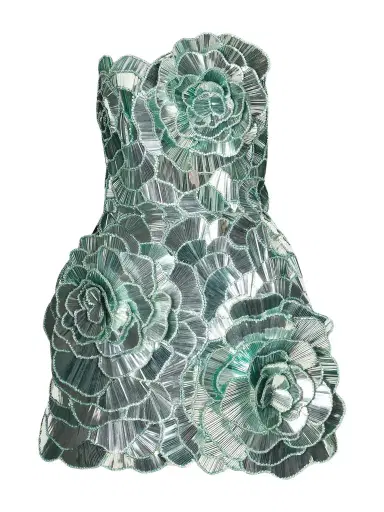 Oscar de la Renta Strapless Sequined Chiffon Mini Dress | Thumbnail 1 Oscar de la Renta Strapless Sequined Chiffon Mini Dress | Thumbnail 1