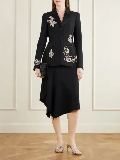 Erdem Embellished Grain De Poudre Wool Balzer | Thumbnail 2 Erdem Embellished Grain De Poudre Wool Balzer | Thumbnail 2