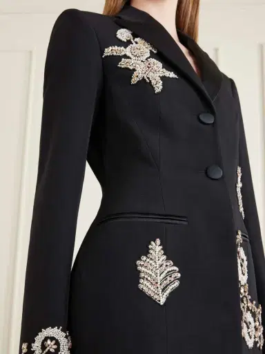 Erdem Embellished Grain De Poudre Wool Balzer | Thumbnail 4 Erdem Embellished Grain De Poudre Wool Balzer | Thumbnail 4