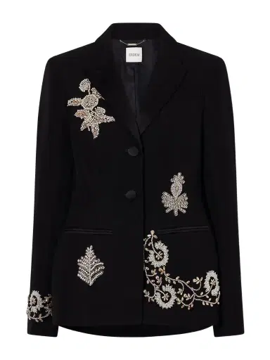 Erdem Embellished Grain De Poudre Wool Balzer | Thumbnail 1 Erdem Embellished Grain De Poudre Wool Balzer | Thumbnail 1