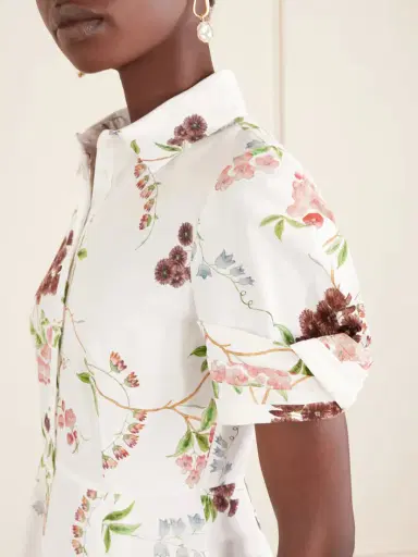 Erdem Pleated Floral-print Cotton-poplin Midi Shirt Dress | Thumbnail 4 Erdem Pleated Floral-print Cotton-poplin Midi Shirt Dress | Thumbnail 4