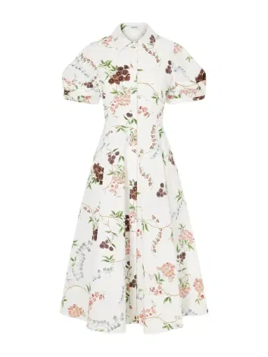 Erdem Pleated Floral-print Cotton-poplin Midi Shirt Dress | Thumbnail 1 Erdem Pleated Floral-print Cotton-poplin Midi Shirt Dress | Thumbnail 1