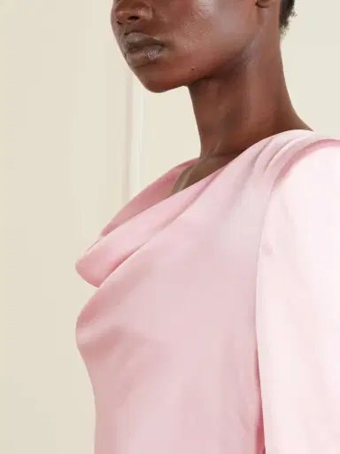 Valentino Garavani Draped Silk-satin Midi Dress | Thumbnail 4 Valentino Garavani Draped Silk-satin Midi Dress | Thumbnail 4