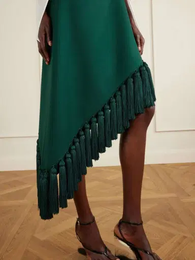 Alaïa Tassle Fringed Asymmetric Wool-gabardine Midi Skirt | Thumbnail 5 Alaïa Tassle Fringed Asymmetric Wool-gabardine Midi Skirt | Thumbnail 5