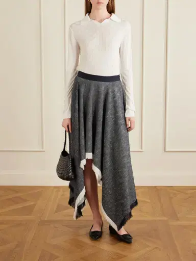 Kallmeyer Frayed Asymmetric Tweed Midi Skirt | Thumbnail 2 Kallmeyer Frayed Asymmetric Tweed Midi Skirt | Thumbnail 2