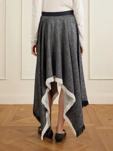 Kallmeyer Frayed Asymmetric Tweed Midi Skirt | Thumbnail 4 Kallmeyer Frayed Asymmetric Tweed Midi Skirt | Thumbnail 4