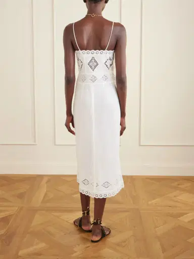 Isabel Marant Nelsane Broderie Anglaise Cotton And Linen-blend Midi Dress | Thumbnail 3 Isabel Marant Nelsane Broderie Anglaise Cotton And Linen-blend Midi Dress | Thumbnail 3