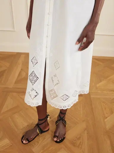 Isabel Marant Nelsane Broderie Anglaise Cotton And Linen-blend Midi Dress | Thumbnail 5 Isabel Marant Nelsane Broderie Anglaise Cotton And Linen-blend Midi Dress | Thumbnail 5