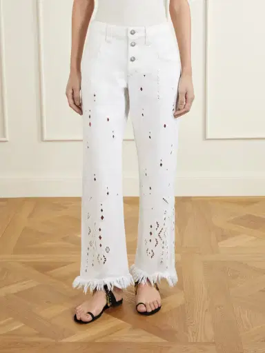 Isabel Marant Amia High-waist Fringed Embroidered Organic Straight-leg Jeans | Thumbnail 3 Isabel Marant Amia High-waist Fringed Embroidered Organic Straight-leg Jeans | Thumbnail 3