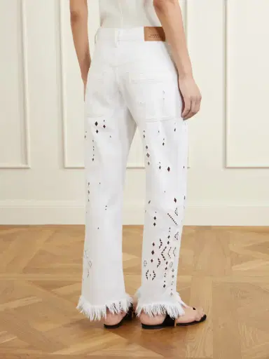 Isabel Marant Amia High-waist Fringed Embroidered Organic Straight-leg Jeans | Thumbnail 4 Isabel Marant Amia High-waist Fringed Embroidered Organic Straight-leg Jeans | Thumbnail 4