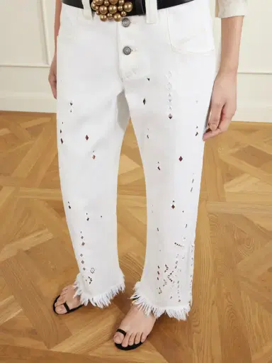 Isabel Marant Amia High-waist Fringed Embroidered Organic Straight-leg Jeans | Thumbnail 5 Isabel Marant Amia High-waist Fringed Embroidered Organic Straight-leg Jeans | Thumbnail 5