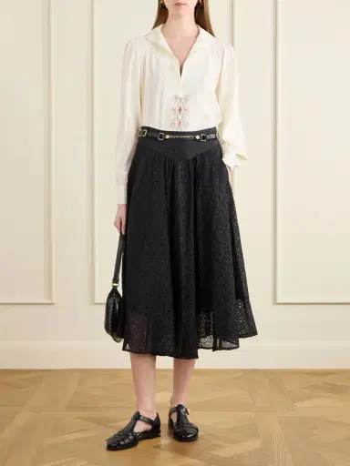 MAISON MAYLE Lula Lace-trimmed Silk Blouse | Thumbnail 2 MAISON MAYLE Lula Lace-trimmed Silk Blouse | Thumbnail 2