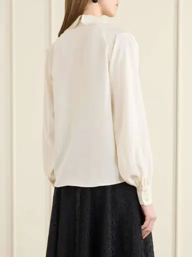MAISON MAYLE Lula Lace-trimmed Silk Blouse | Thumbnail 4 MAISON MAYLE Lula Lace-trimmed Silk Blouse | Thumbnail 4