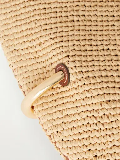 Tory Burch Pierced Embellished Leather-trimmed Raffia Shoulder Strap | Thumbnail 5 Tory Burch Pierced Embellished Leather-trimmed Raffia Shoulder Strap | Thumbnail 5