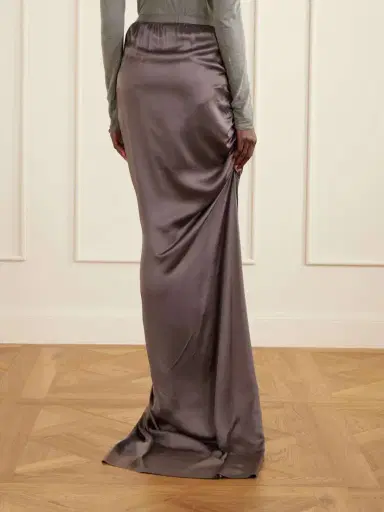 Rick Owens Edfu Gathered Satin Maxi Skirt | Thumbnail 4 Rick Owens Edfu Gathered Satin Maxi Skirt | Thumbnail 4