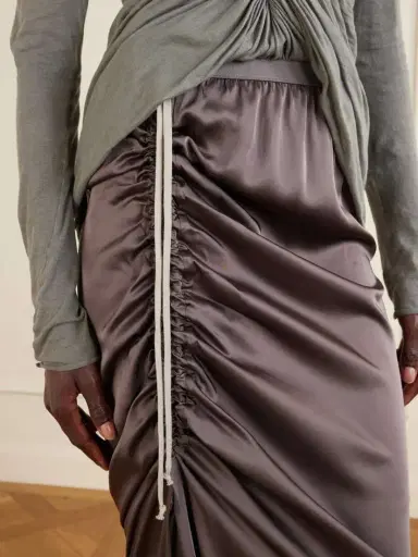 Rick Owens Edfu Gathered Satin Maxi Skirt | Thumbnail 5 Rick Owens Edfu Gathered Satin Maxi Skirt | Thumbnail 5