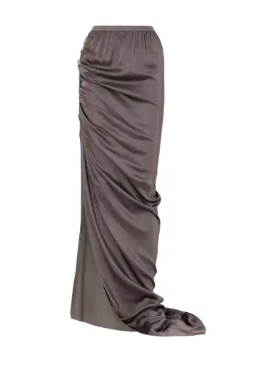 Rick Owens Edfu Gathered Satin Maxi Skirt | Thumbnail 1 Rick Owens Edfu Gathered Satin Maxi Skirt | Thumbnail 1