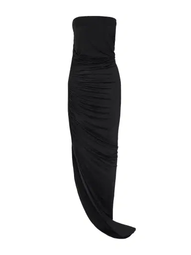 Rick Owens Edfu Strapless Gathered Stretch-jersey Gown | Thumbnail 1 Rick Owens Edfu Strapless Gathered Stretch-jersey Gown | Thumbnail 1