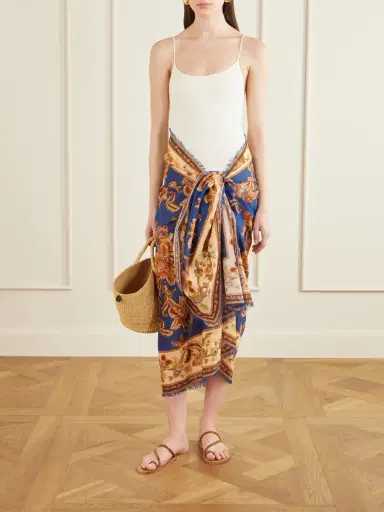 Zimmermann Frayed Printed Cotton Pareo | Thumbnail 2 Zimmermann Frayed Printed Cotton Pareo | Thumbnail 2