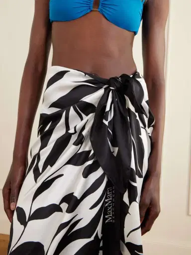 Max Mara Beachwear Spuma Printed Silk Pareo | Thumbnail 4 Max Mara Beachwear Spuma Printed Silk Pareo | Thumbnail 4