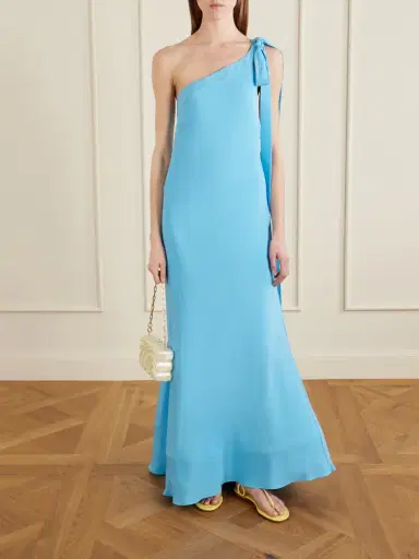 Cult Gaia Florence One-shoulder Tie-detailed Silk Maxi Dress | Thumbnail 2 Cult Gaia Florence One-shoulder Tie-detailed Silk Maxi Dress | Thumbnail 2