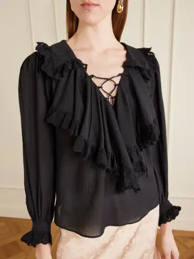 Rixo Milia Shirred Cotton-blend Blouse | Thumbnail 5 Rixo Milia Shirred Cotton-blend Blouse | Thumbnail 5