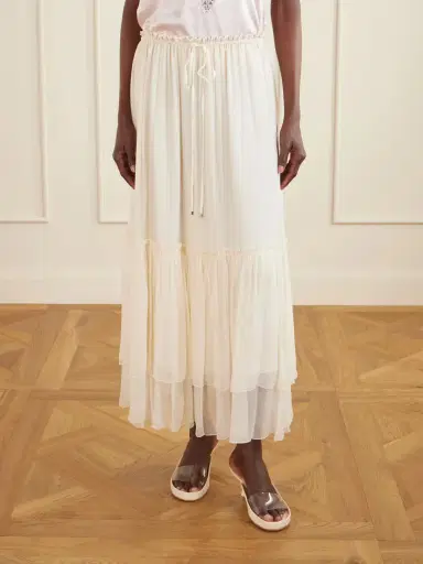 Chloé Tiered Silk Crepe De Chine Maxi Skirt | Thumbnail 3 Chloé Tiered Silk Crepe De Chine Maxi Skirt | Thumbnail 3