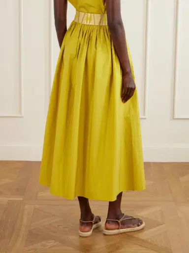 Emporio Sirenuse Ombretta Embroidered Cotton-blend Poplin Midi Skirt | Thumbnail 4 Emporio Sirenuse Ombretta Embroidered Cotton-blend Poplin Midi Skirt | Thumbnail 4