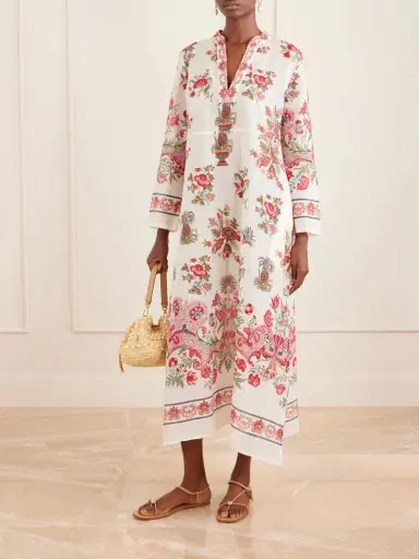 Emporio Sirenuse Giada Floral-print Cotton-voile Kaftan | Thumbnail 2 Emporio Sirenuse Giada Floral-print Cotton-voile Kaftan | Thumbnail 2