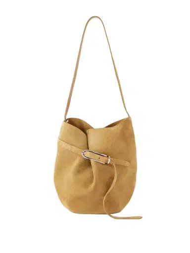 Liffner Belted Suede Bucket Bag | Thumbnail 1 Liffner Belted Suede Bucket Bag | Thumbnail 1