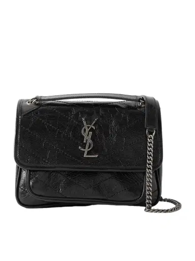 Saint Laurent Niki Baby Quilted Crinkled-leather Shoulder Bag | Thumbnail 1 Saint Laurent Niki Baby Quilted Crinkled-leather Shoulder Bag | Thumbnail 1