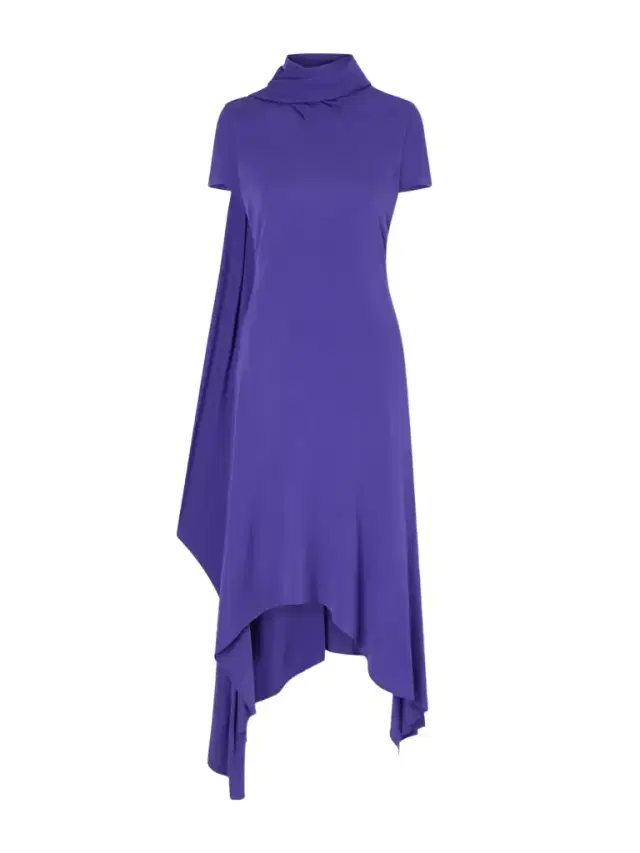 Tie-detailed Asymmetric Jersey Midi Dress Tie-detailed Asymmetric Jersey Midi Dress