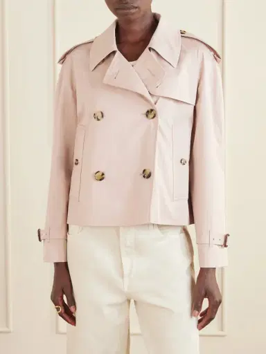 Burberry Haltye Double-breasted Belted Cotton-gabardine Cropped Trench Jacket | Thumbnail 3 Burberry Haltye Double-breasted Belted Cotton-gabardine Cropped Trench Jacket | Thumbnail 3