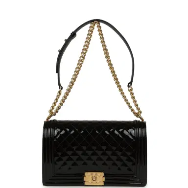 Chanel Chanel Medium Boy Bag Black Patent Antique Gold Hardware | Thumbnail 7 Chanel Chanel Medium Boy Bag Black Patent Antique Gold Hardware | Thumbnail 7