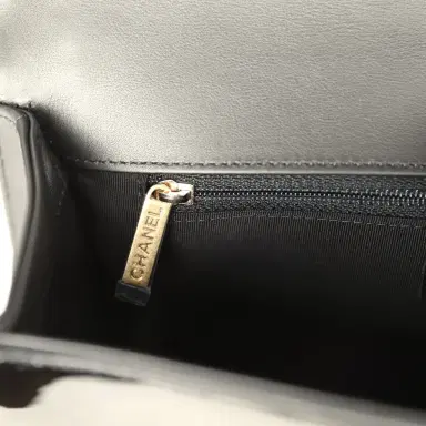 Chanel Chanel Medium Boy Bag Black Patent Antique Gold Hardware | Thumbnail 10 Chanel Chanel Medium Boy Bag Black Patent Antique Gold Hardware | Thumbnail 10