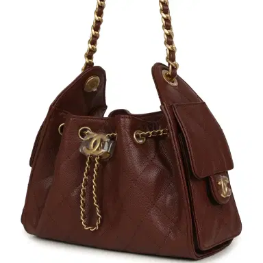 Chanel Chanel Mini 25 Hobo Bag Brown Caviar Antique Gold Hardware | Thumbnail 5 Chanel Chanel Mini 25 Hobo Bag Brown Caviar Antique Gold Hardware | Thumbnail 5