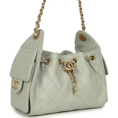 Chanel Chanel Mini 25 Hobo Bag Light Green Caviar Antique Gold Hardware | Thumbnail 2 Chanel Chanel Mini 25 Hobo Bag Light Green Caviar Antique Gold Hardware | Thumbnail 2